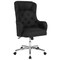 Flash Furniture 49&#x201D; Black Fabric and Silver Metal Chambord Home and Office Upholstered High Back Chair